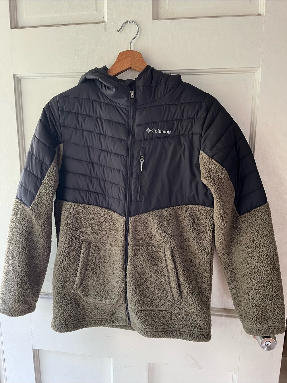 Columbia Olive Green and Black Hooded Performance Jacket